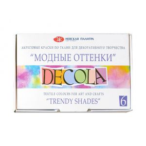 Farby do tkanin Decola Trendy Shades, 6 kolorów x 20ml